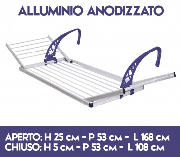 Stendibiancheria stendipanni stendino da balcone con ali Alluminio