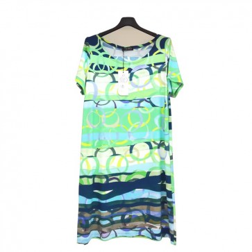 Vestito abito mezza manica donna signora fiorato Gitana Made in Itaty