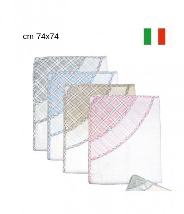 Accappatoio scozzese per neonato in tela aida / ba00114