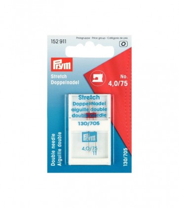 Aghi macchina gemelli tessuti elastici mis 4/75 mm 4 carta da 1 ago / 152911 prym