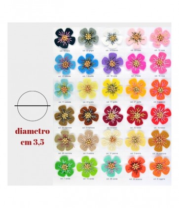 Applicazione fiorellini panno lenci con perle busta da 25 pezzi / 518/1