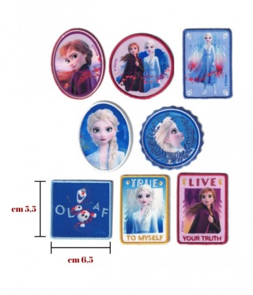 Applicazione termoadesiva frozen 2 ricamati confezione da 8 pezzi / hk43493-997