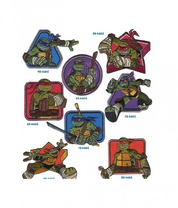 Applicazione termoadesiva tartaruga ninja ricamati h cm 4 l cm 7 circa confezione da 8 pezzi / 3464