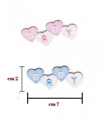 Applicazione termoadesivatessuto h 2 cm l 7 cm circa  confezione da 6 pezzi / 1394