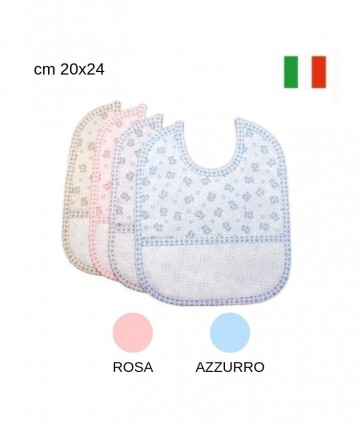 Bavette disegnata con tela aida cm 20x24 confezione da 2 pezzi / bv00973