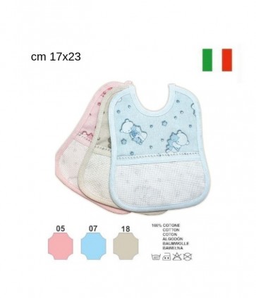 Bavette millerighe per neonato orso piu' stelle aida confezione da 3 pezzi / bv00934