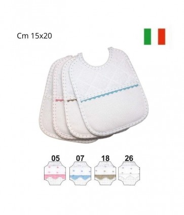 Bavette per neonato in spugna con tela aida confezione da 2 pezzi  / bv00987