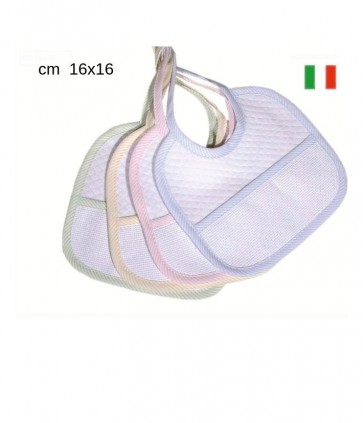 Bavette per neonato interlook rombetto aida confezione da 6 pezzi  / bv00707