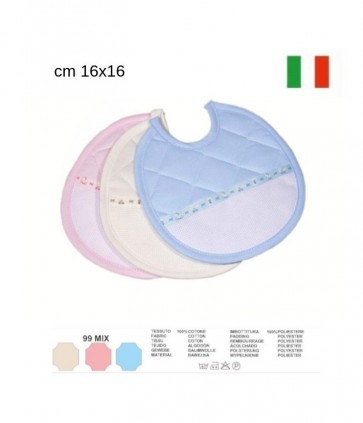 Bavette trapuntata con  tela aida cm 16x16 confezione da 6 pezzi / bv00821