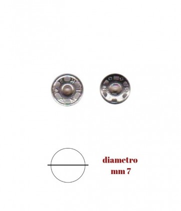 Bottone automatico ottone nﾰ 00 diametro mm 7 carta da 36 pezzi