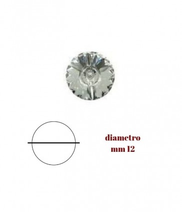 Bottone swarovski diametro mm 12 crystal(001) scatola da 48 pezzi / 1/bt3015