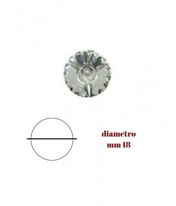 Bottone swarovski diametro mm 18 crystal(001) scatola da 24 pezzi / 1/bt3015