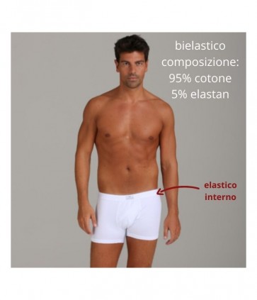 Boxer uomo bielastico con elastico a vita interno 95% cotone 5% elastan / 007