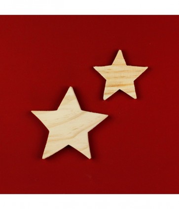 Busta assortita stelle in legnoconfezione da 16 pezzi  (76 x 73 mm - spessore 8 mm) / kk1311/16