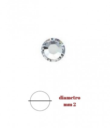 Cartella strass termoadesivo mm 2 qualita' superiore ss 06 confezione da 144 pezzi / 2/1ta06