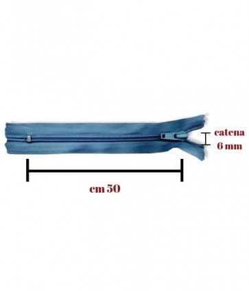 Chiusura cm 50 nylon spirale catena 6 fissa / 1185/6/50