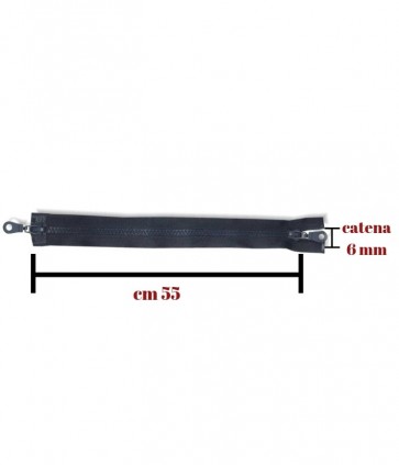 Chiusura combi (2 cursori) 55 cm carrarmato catena 6 divisibile / 1184/9/55