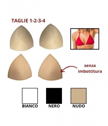 Coppa forma triangolo anatomica senza imbottitura / c005 ok