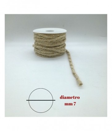 Cordone juta vergola oro mm 7 pezza da 20 mt / 551/07