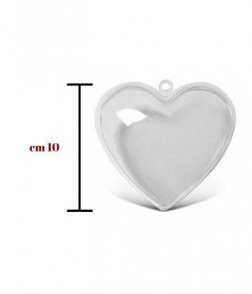 Cuore plastica trasparente diametro cm 10 / 2005/100