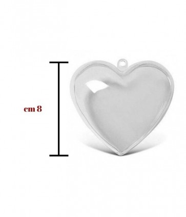 Cuore plastica trasparente diametro cm 8 / 2005/80