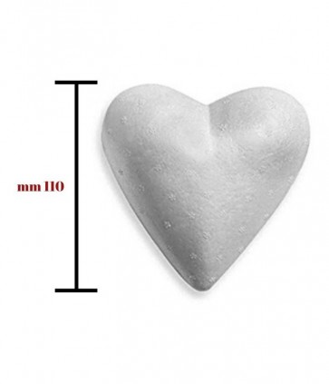 Cuore polistirolo 110 mm busta da 18 pezzi / 815/3