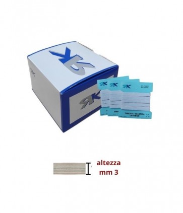 Elastico colore bianco con rigo rosso (lavabile) h 0-3 cm farfalla da 5 mt / 06tl