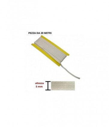 Elastico h 0-5 cm pezza da 20 mt / 10t