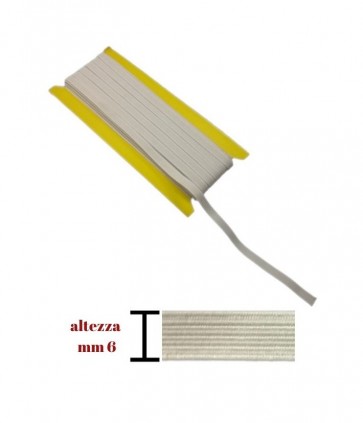 Elastico h 0-6 cm pezza da 20 mt / 12t