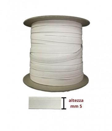 Elastico  rotolo da 100 mt h 5 mm / 9155/8