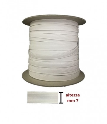 Elastico  rotolo da 100 mt h 7 mm  / 9155/10