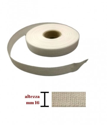 Fettuccia liscia cotone 100% cm 1-6 rotolo da 20 mt / 600/16