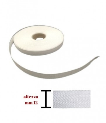 Fettuccia spigata cotone 100% mm 12 rotolo da 20 mt / 530/12