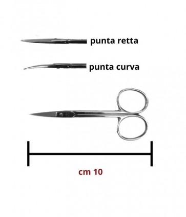 Forbicina ricamo punta retta e curva  lunghezza cm 10 / 310/3/4