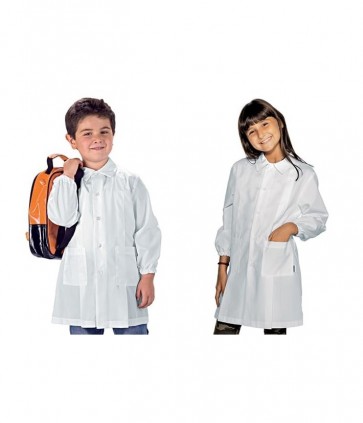 Grembiule tinta unita bimbo asilo colore bianco/ h600 ambrosino