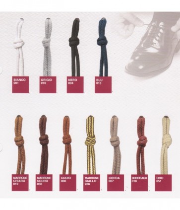 Lacci tondo max cm 120 cotone 100% confezione da 6 paia blisterati singolarmente