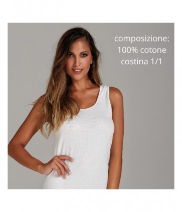 Maglia donna spalla larga 100% cotone costina 1/1 con bordo in tessuto  / 2009