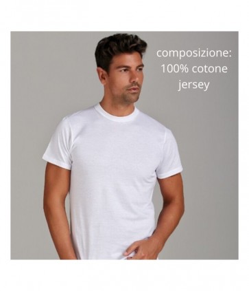 Maglia uomo scollo tondo mezza manica 100% cotone jersey  / 1010