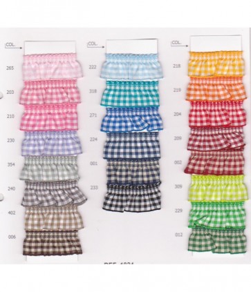 Nastro plissettato a quadri elastico cm 2 rotolo da 25 mt / 1824