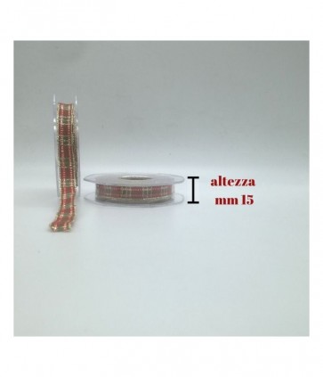 Nastro scozzese lurex 15 mm rotolo da 15 mt / t2015