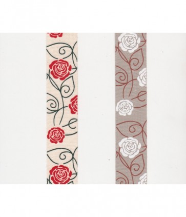 Nastro stampato 100 % cotone altezza cm 3 rotolo da 20 mt / st 15