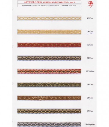 Passamaneria agremano pezza da 20 metri / 5026