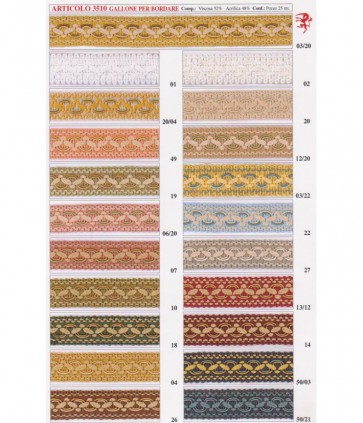 Passamaneria cm 2 pezza da 25 mt / 3510