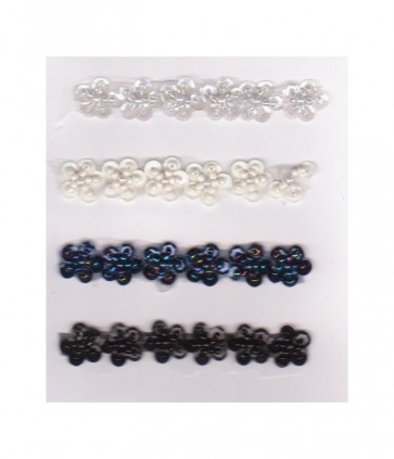 Passamaneria fiore paillettes cm 1 confezione da 5 mt / 040