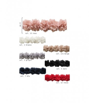 Passamaneria fiori 100% poliestere confezione da 9 mt / 1824