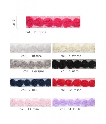 Passamaneria rosette cm 2 confezione da 6-75 mt / 256