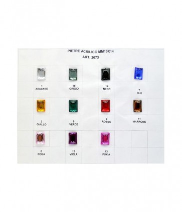 Pietra acrilica da cucire mm 10 x 14 confezione da 36 pezzi / 2073