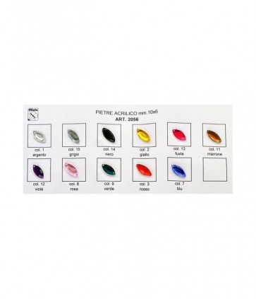 Pietra acrilica da cucire mm 10 x 6 confezione da 36 pezzi / 2056