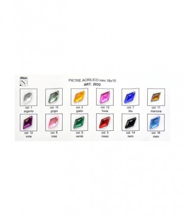 Pietra acrilica da cucire mm 18 x 10 confezione da 36 pezzi / 2032
