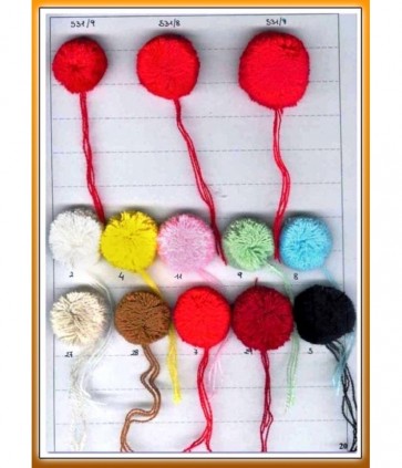 Pompon lana mm 40 confezione da 10 pezzi / 531/7
